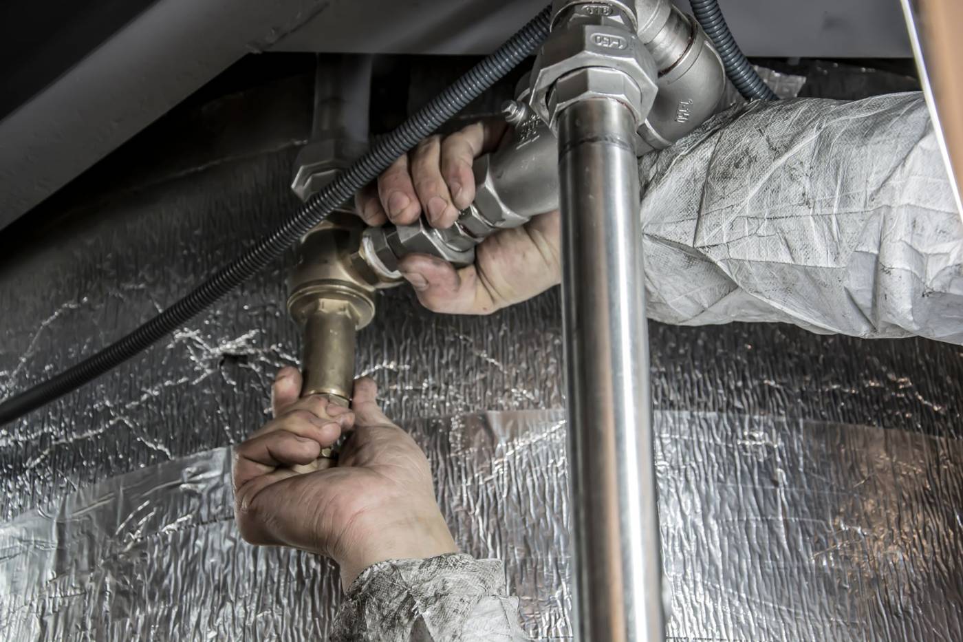 Asbestos pipe insulation was standard in buildings for decades.